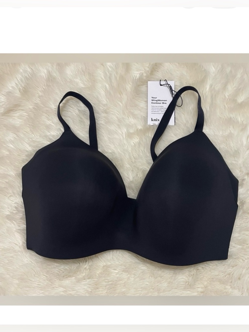 NEW knix Wingwoman Contour Bra, Black, Size 8